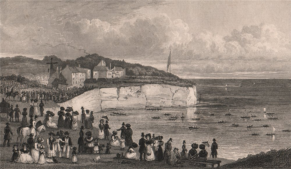 Pegwell Bay near Ramsgate, Kent. Regatta, Sept 23 1828. SHEPHERD 1829 print